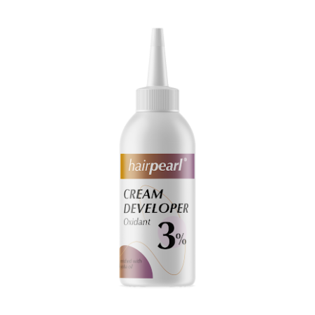 Flaska Hairpearl Oxidant Cream 3% – droppfri formula för färgning av fransar och bryn.