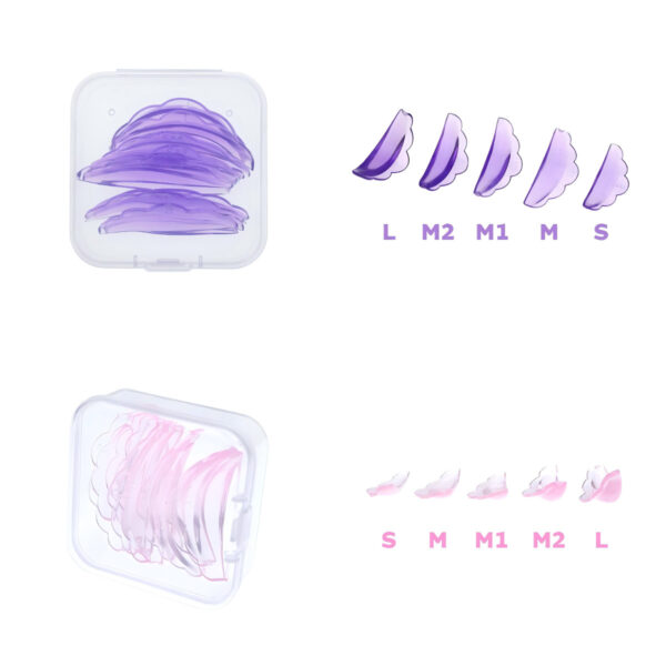 5 par Jelly Silicone Pads i silikon – självhäftande kuddar för lashlift & fransstylister.