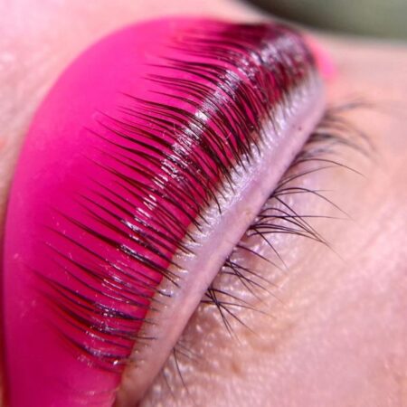 Rosa Lash Lift Rods i silikon – självhäftande rullar för lashlift.